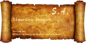 Simonics Anatol névjegykártya